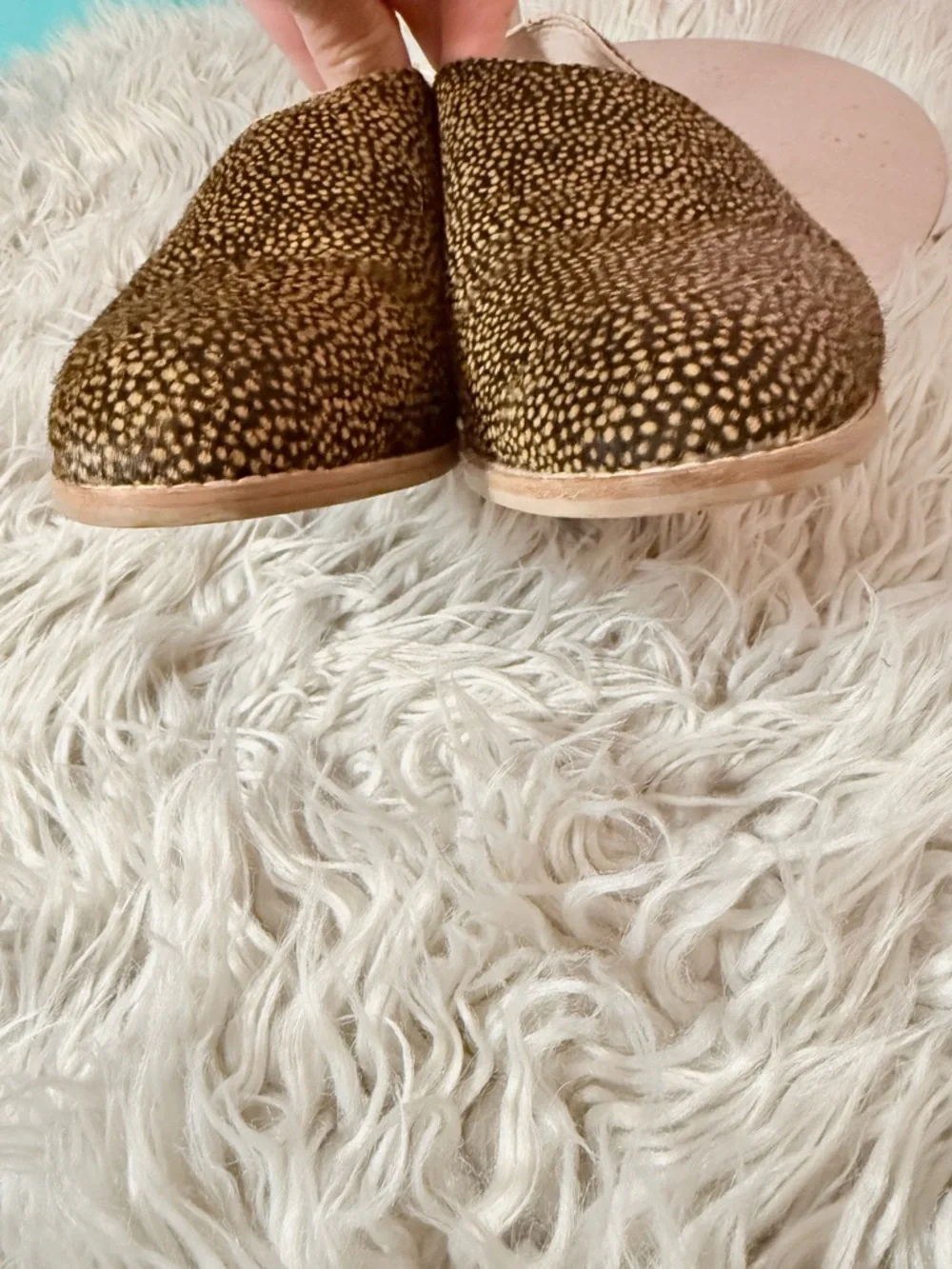 Madewell Size 9 Genuine Calf Hair Loafer Booties Animal Print Block Heel - Picture 7 of 12